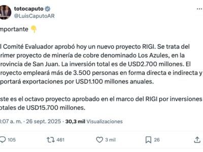 El RIGI ya tiene su joya: Los Azules, inversión récord y promesas de futuro
