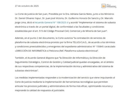 Ruido en la justicia por la empresa que hará subastas virtuales